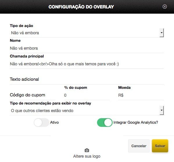 Configurar Overlay da SmartHint tipo Não Vá Embora