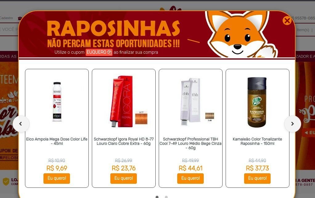 pop-up de retenção para e-commerce