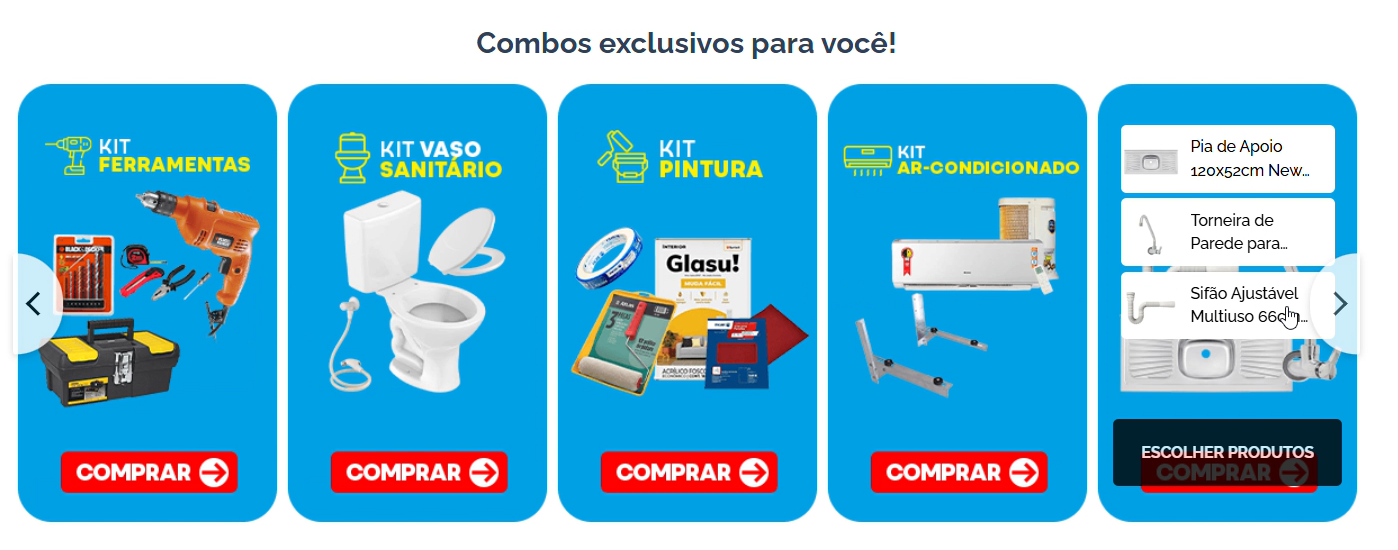 Acal Home Center - vitrine promocional personalizada com kit de produtos