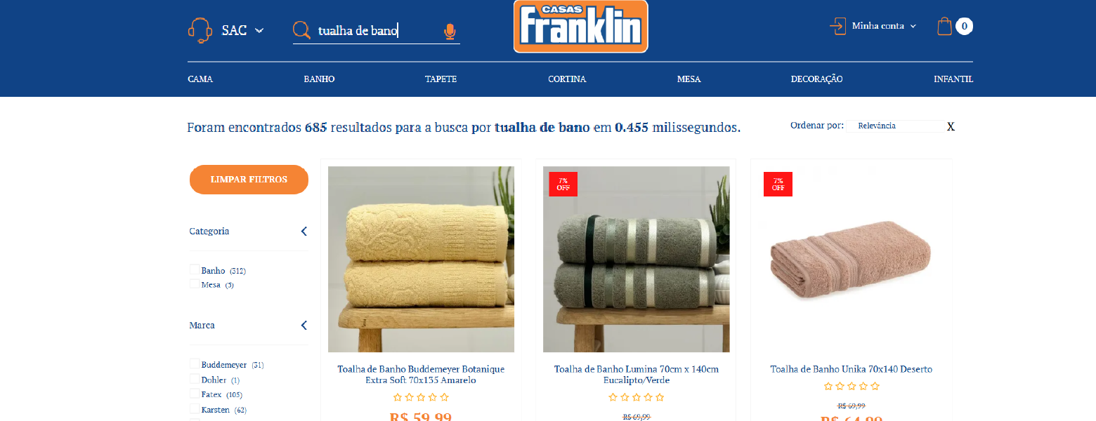 Casas Franklin com SmartHint no e-commerce